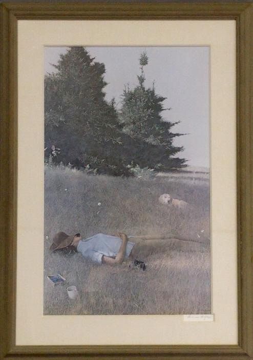 Appraisal: Andrew Wyeth Hand Signed Print Distant Thunder Andrew Wyeth American