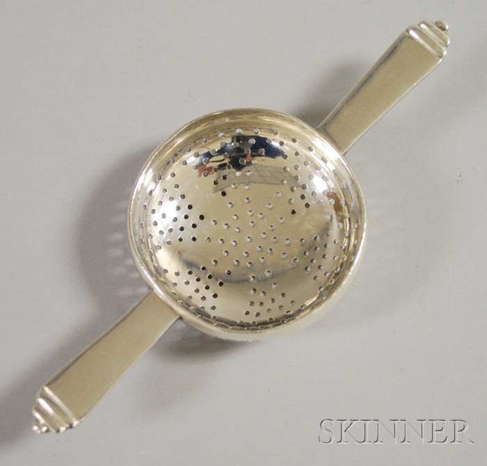 Appraisal: Wakely Wheeler Sterling Silver Tea Strainer London England lg in