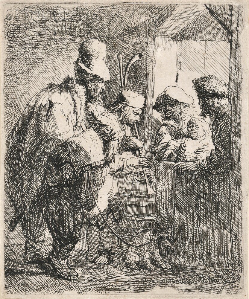 Appraisal: Rembrandt van Rijn Dutch - The Strolling Musicians c probably