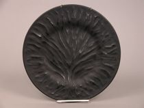 Appraisal: Contemporary Lalique Black Plate Algues Opaque black glass with a