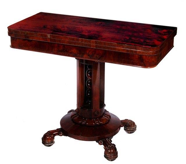 Appraisal: A WILLIAM IVTH ROSEWOOD FOLD OVER CARD TABLE on a