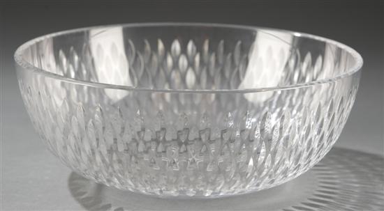 Appraisal: Baccarat crystal bowl Clear rippled crystal Marked underfoot