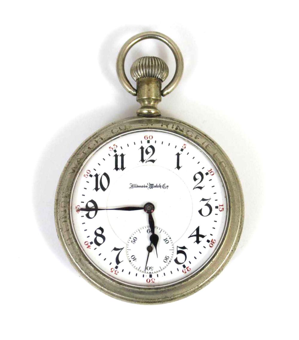 Appraisal: ILLINOIS WATCH COMPANY CRYSTAL BACK POCKET WATCH model Sangamo grade