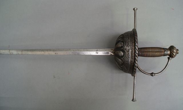 Appraisal: A cup hilt rapier inch fine double edged blade embossed