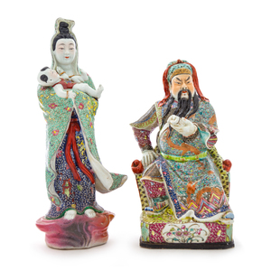 Appraisal: Two Chinese Famille Rose Porcelain Figures of Immortals th Century