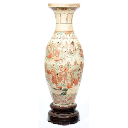 Appraisal: An unusually large Japanese satsuma vase early th c decorated