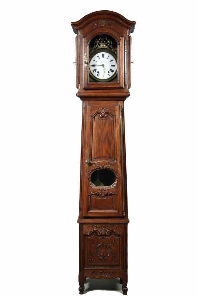 Appraisal: FRENCH TALL CLOCK - Case in walnut finish having molded