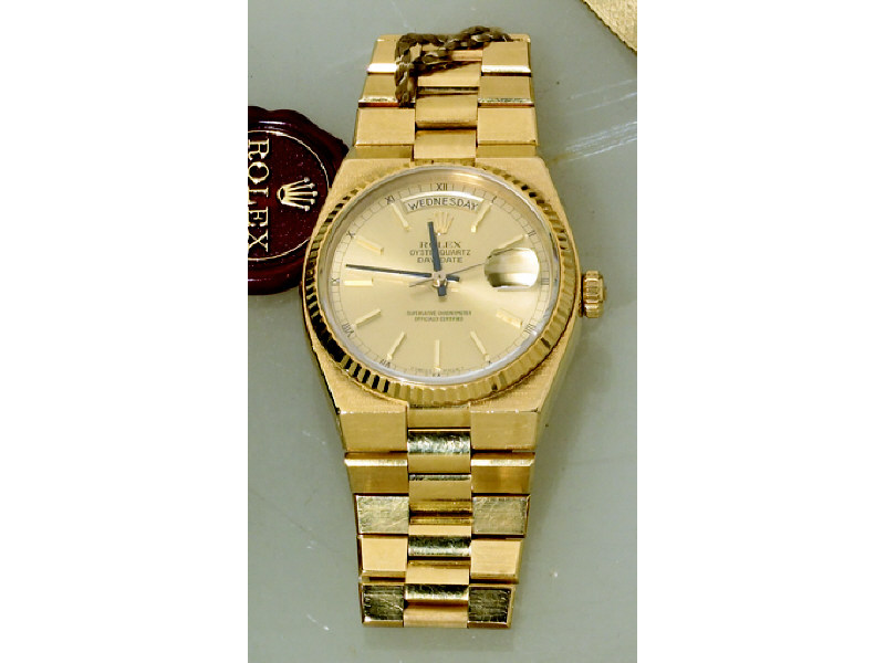 Appraisal: K YELLOW GOLD MAN'S ROLEX PRESIDENT With fluted bezel day-date