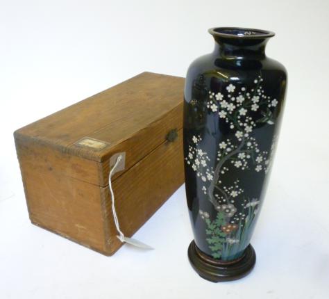 Appraisal: A JAPANESE CLOISONNE ENAMEL VASE late th century of hexagonal