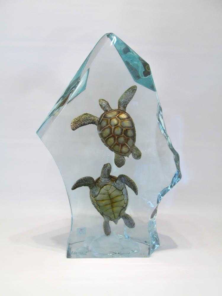 Appraisal: KITTY CANTRELL INTREPID SPIRIT SCULPTURE mixed media metal turtles in