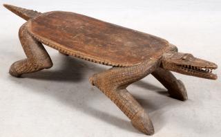 Appraisal: AFRICAN CARVED CROCODILE BENCH AFRICAN CARVED CROCODILE BENCH H W