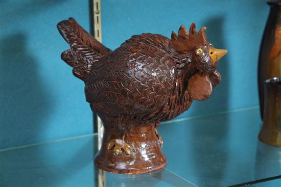 Appraisal: ALBERT HODGE STONEWARE ROOSTER Having Albert Hodge's signature on the