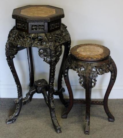 Appraisal: Antique Chinese Hardwood Furniture Includes an excellent carved hardwood tall