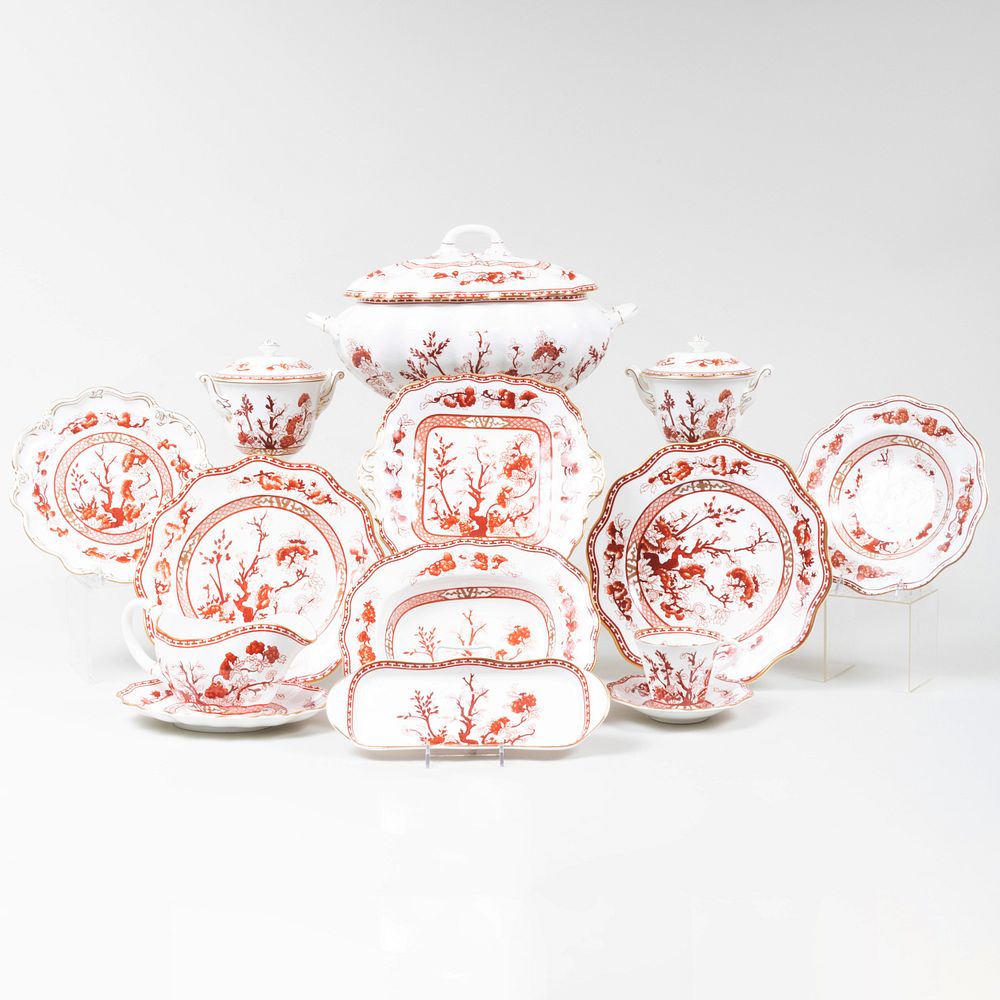 Appraisal: Coalport Porcelain Part Service in the Indian Tree Coral Pattern