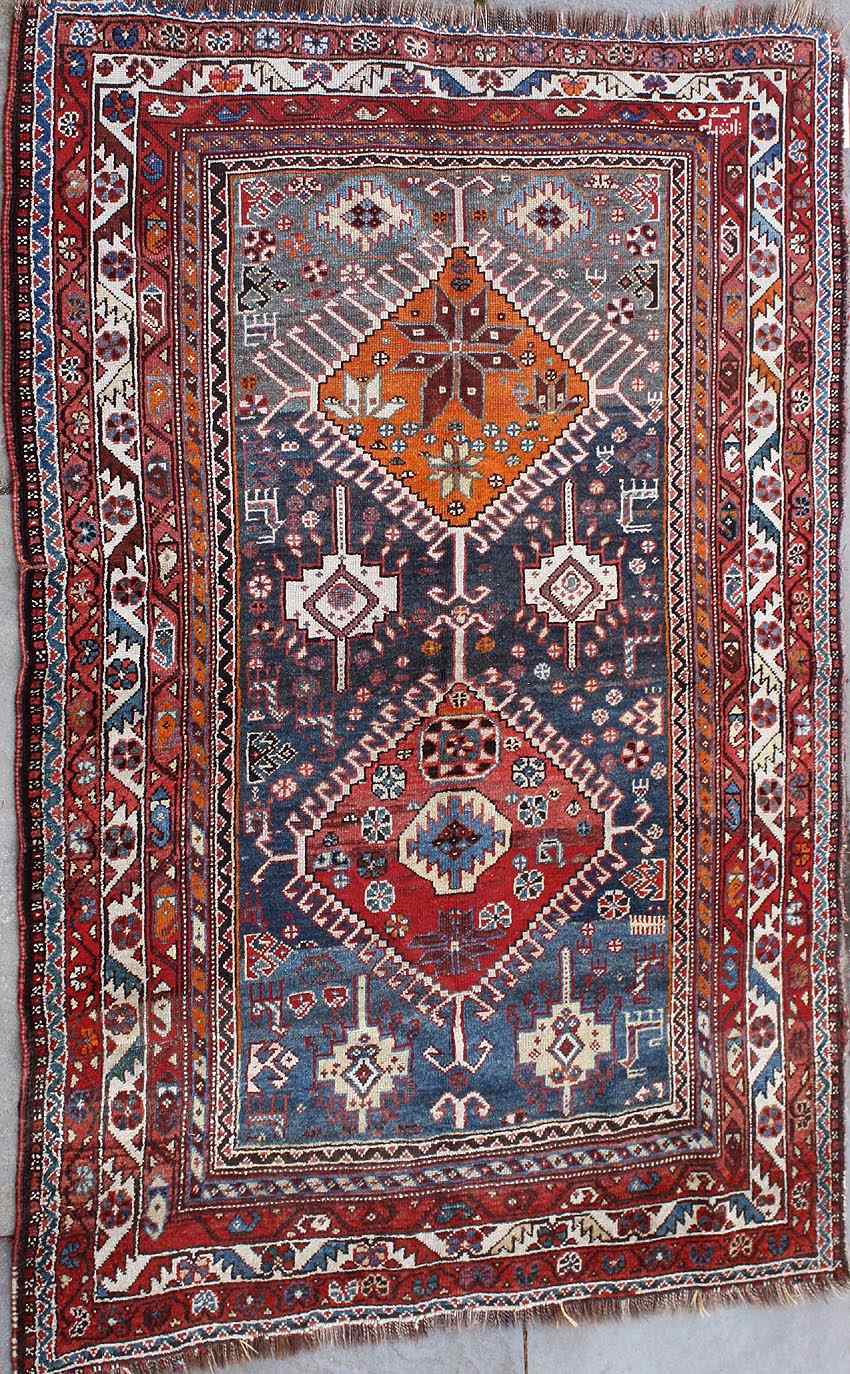 Appraisal: ORIENTAL RUG AFSHAR ' x ' '' Two latch hook