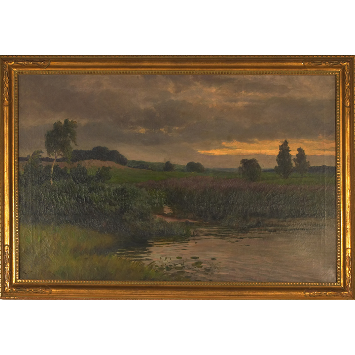 Appraisal: Emil Lindeman Polish - Marsh at Dusk c oil on