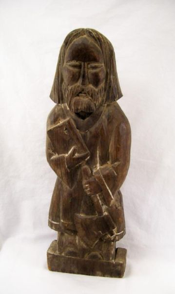 Appraisal: Folk Art Carved Wooden Figure Hand carved wooden figure possibly