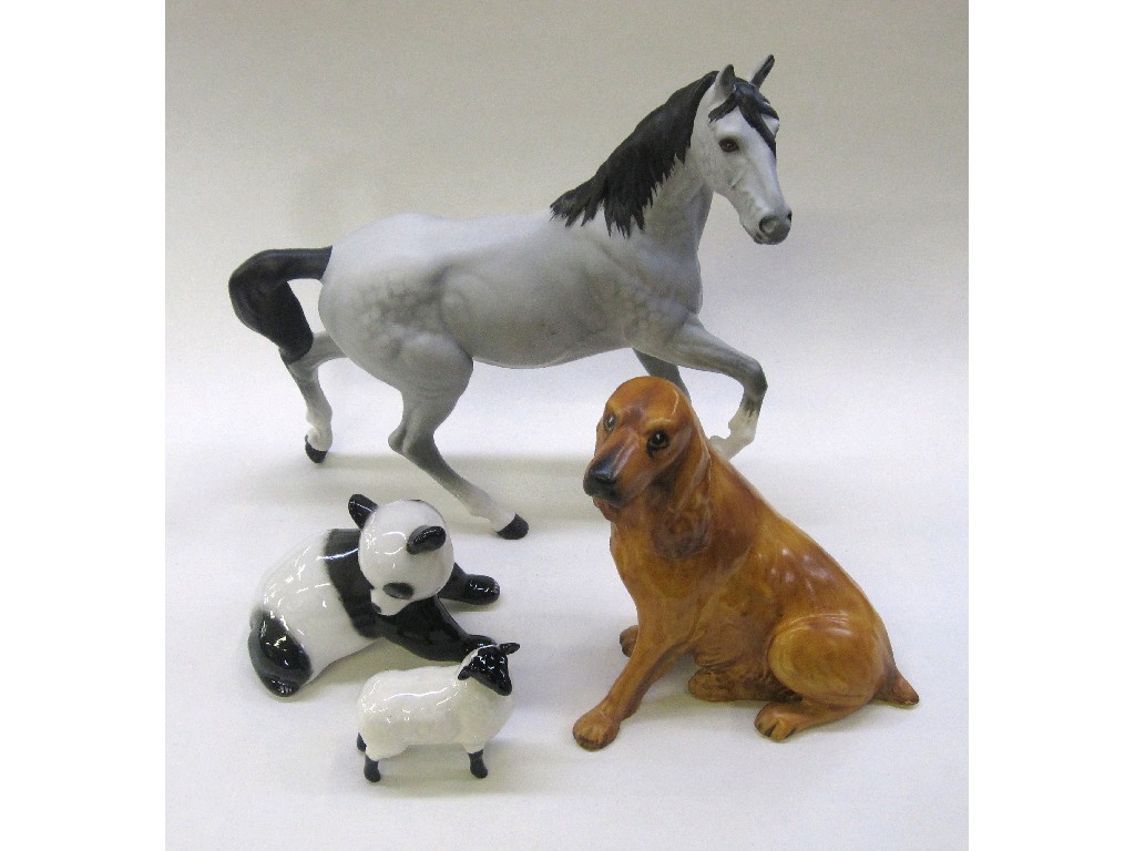 Appraisal: Beswick figure of a matt grey horse Beswick lamb Coalport