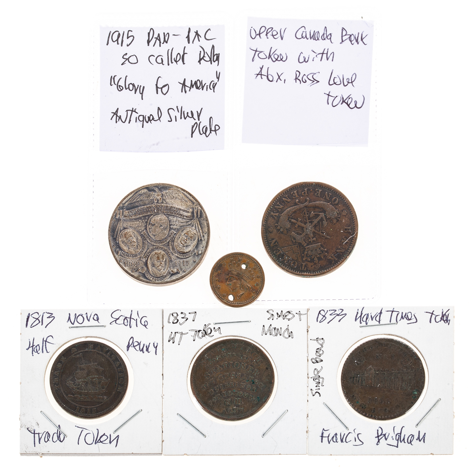 Appraisal: INTERESTING GROUP OF TOKENS SO CALLED DOLLARS ETC Panama-Pacific Glory