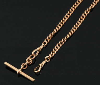 Appraisal: An Antique gold fob chain The ct gold curb link