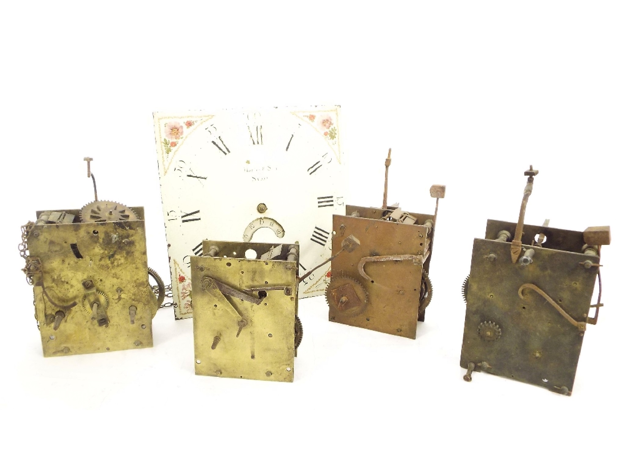 Appraisal: Thirty hour longcase clock movement the painted square dial signed