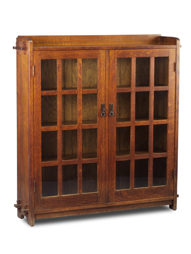 Appraisal: L J G STICKLEY Two-door bookcase with gallery top twelve