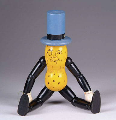 Appraisal: SCHOENHUT MR PEANUT WOODEN FIGURE Fully jointed all original advertising