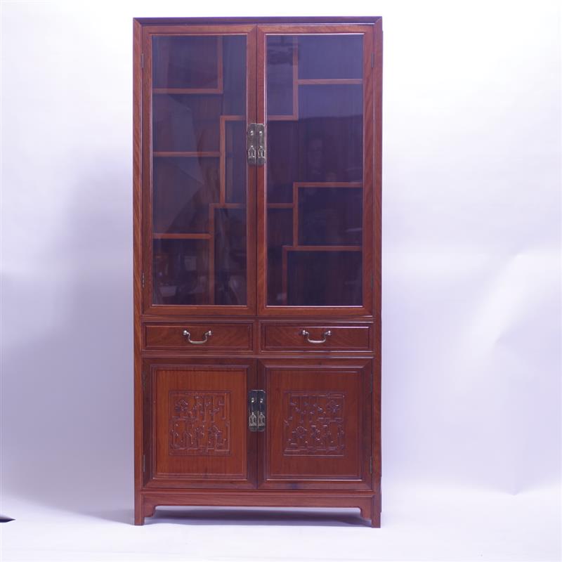 Appraisal: Asian glass door vitrine curio cabinet H x W x