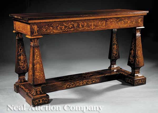 Appraisal: An Antique Dutch Rosewood and Marquetry Console Table mid- th