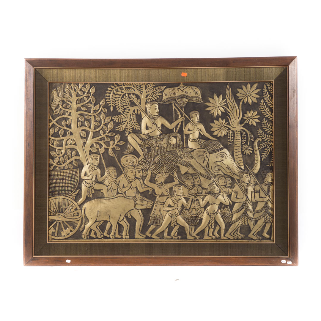 Appraisal: Contemporary embossed framed Siam artwork