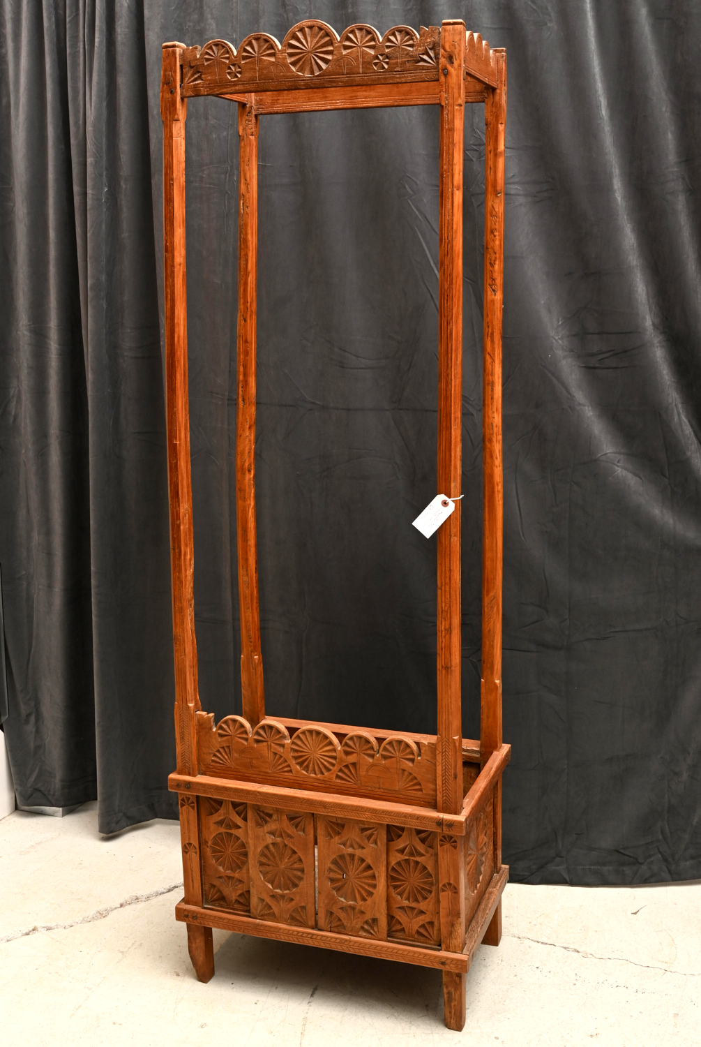 Appraisal: SOUTHEAST ASIAN MEDITATION CABINET PILLOW RACK Early th c probably