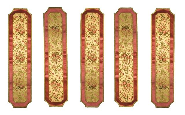 Appraisal: Brocade Table Runners Originally used on the buffet at the