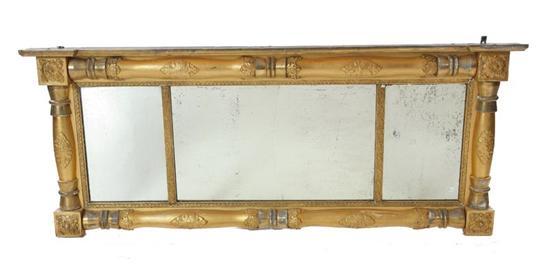 Appraisal: OVER THE MANTLE MIRROR American - gilt wood Three-part mirror