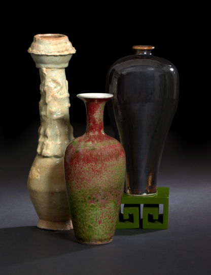 Appraisal: Chinese Yingqing Funerary Vase Song Dynasty - the buff-colored stoneware