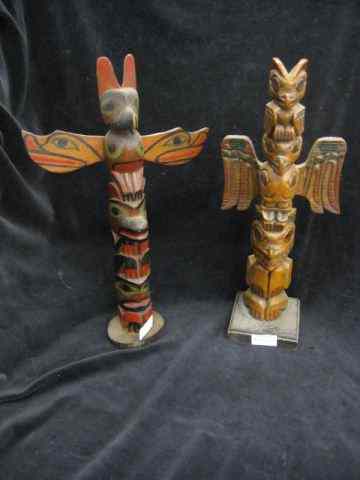 Appraisal: Pair of Indian Totem Poles '' tall