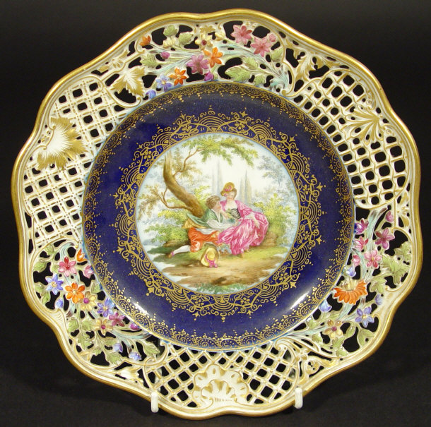 Appraisal: th Century continental porcelain cabinet plate painted with a panel