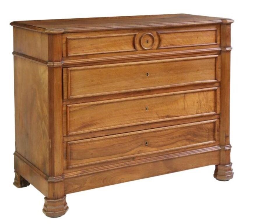 Appraisal: French Louis Phillipe period walnut commode mid th c having