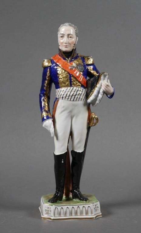 Appraisal: Dresden porcelain figure of Adolphe Edouard Casimir Joseph Mortier st