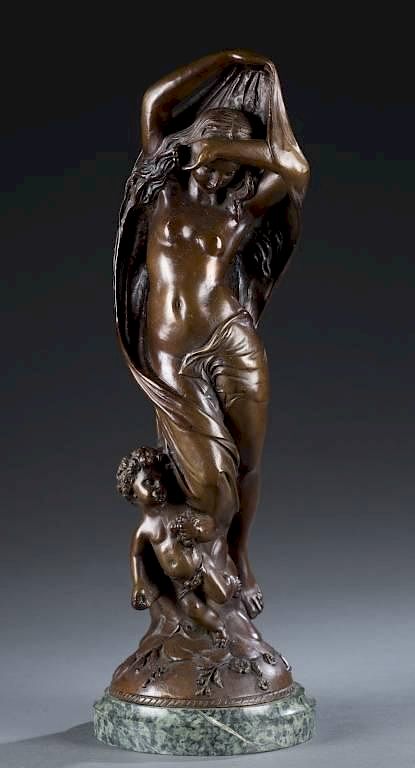 Appraisal: After Emile-Edmond Peynot Nude with Putto After Peynot Emile-Edmond Modern