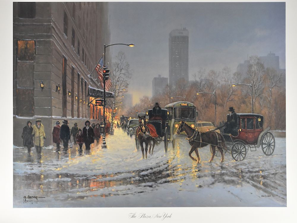 Appraisal: G Harvey The Plaza New York Lithograph Art Print G