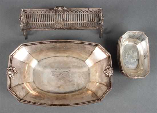 Appraisal: American sterling silver nut bowl and six matching individual nut