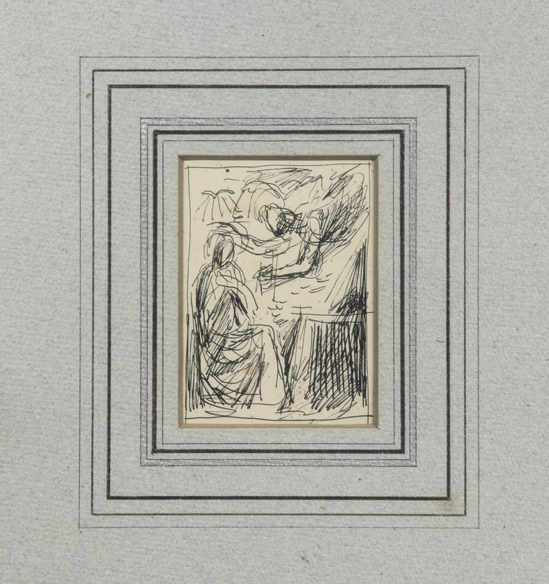 Appraisal: OLD MASTER INK SKETCH ARTIST UNKNOWN The Annunciation India ink