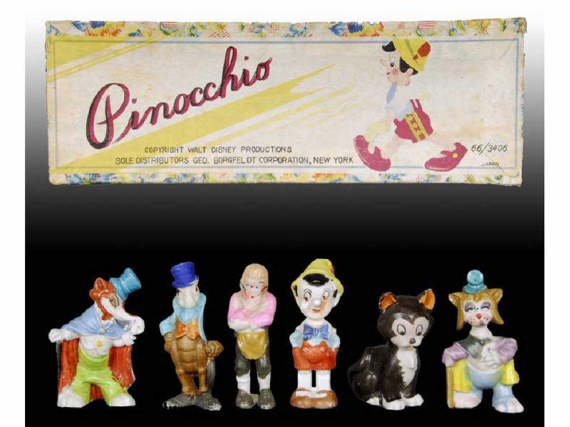 Appraisal: Bisque Walt Disney Pinocchio Character Set of Fi Description George