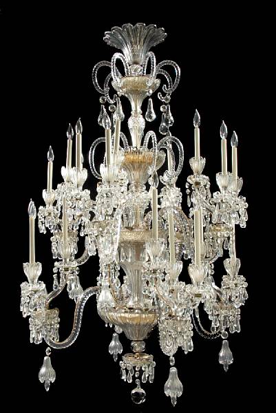 Appraisal: A Louis XV style cut glass chandelier th century With