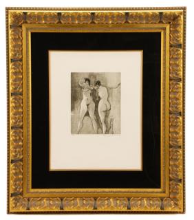 Appraisal: Itzchak Isaac Tarkay Nude Reflection Etching Itzchak Isaac Tarkay Isreali