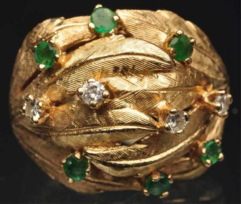 Appraisal: K Y Gold Diamond Emerald Ring Weight grams dwt Condition