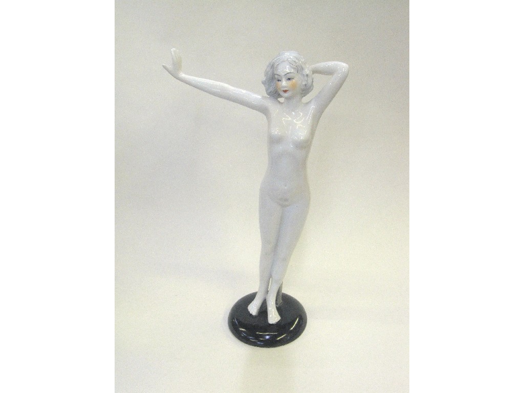 Appraisal: Art Deco style ceramic figure of a woman