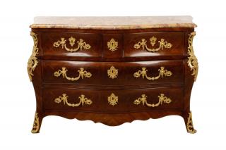 Appraisal: Fine Regence Style Parquetry Bombe Commode Continental th century with