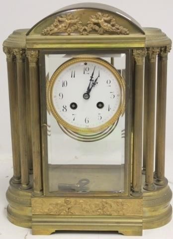 Appraisal: LATE TH C FRENCH BRASS CRYSTAL REGULATOR CLOCK PORCELAIN DIAL