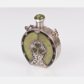 Appraisal: An English Silver Chatelaine Scent Bottle Birmingham An English Silver